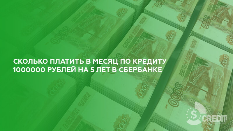 Взять кредит на 1000000 рублей на 5 лет как получить кредит в сбербанке на ооо